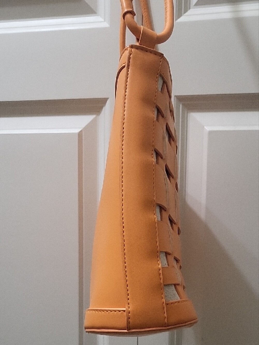 A New Day Orange Woven Faux Leather Crossbody Shoulder Bag - Picture 5 of 15